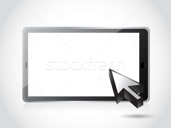 Tableta cursor ilustración diseno blanco tecnología Foto stock © alexmillos