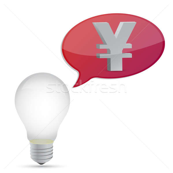 Stock photo: yen energy saving bulb illustration design over white