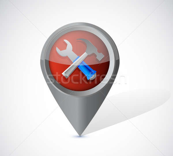 tools locator illustration design over a white background Stock photo © alexmillos