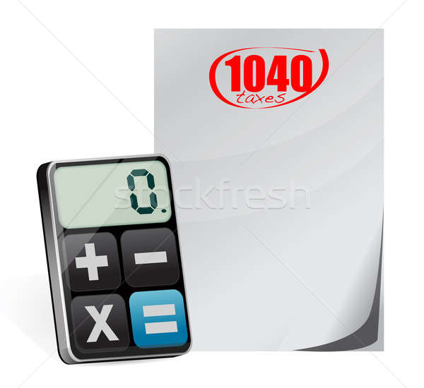1040 forma moderna calculadora papel Foto stock © alexmillos