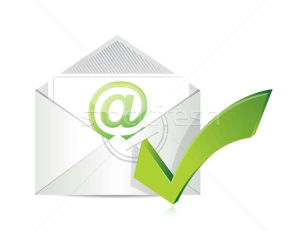 Ouvrir enveloppe vérifier symbole internet [[stock_photo]] © alexmillos