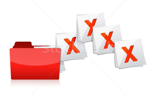 Deleting documents from folder illustration design over white Stock photo © alexmillos