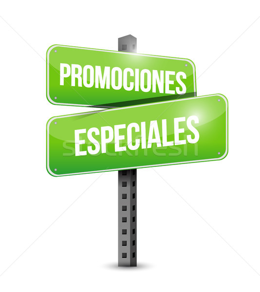 special promotions in Spanish street sign concept Stock photo © alexmillos
