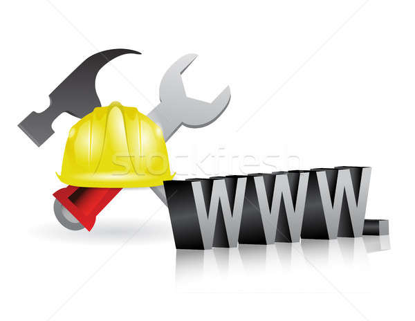 internet under construction sign Stock photo © alexmillos