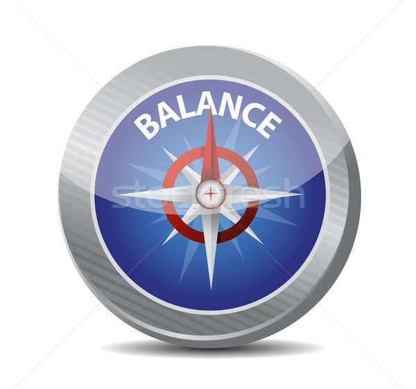 Stock photo: guide to great balance. compass illustration