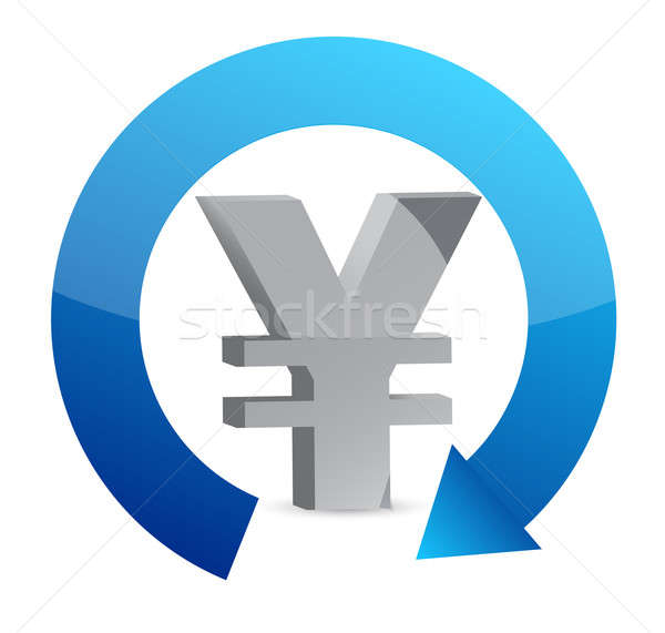 Stock photo: yen currency cycle concept illustration design