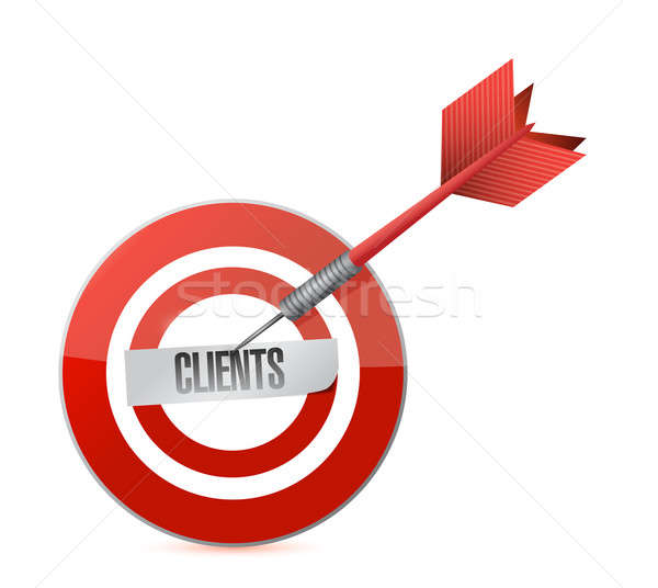 target potential clients. concept illustration design over white Stock photo © alexmillos