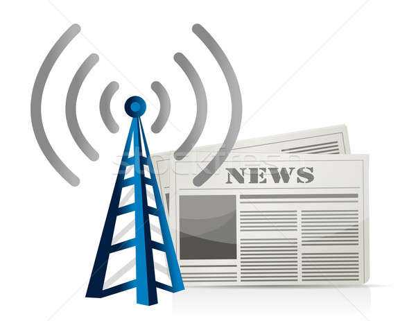 wifi news illustration design over white background Stock photo © alexmillos
