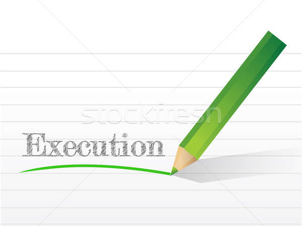 Execution written on a notepad paper Stock photo © alexmillos