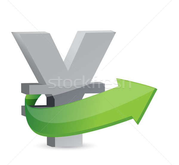 Yen sign with arrow. Symbolize growth Stock photo © alexmillos