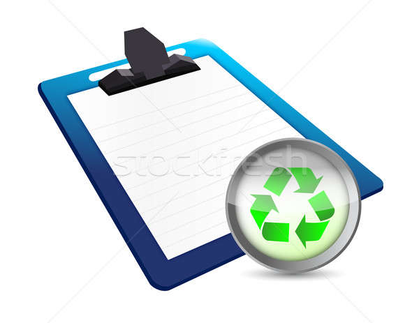 Clipboard and recycle illustration design  Stock photo © alexmillos