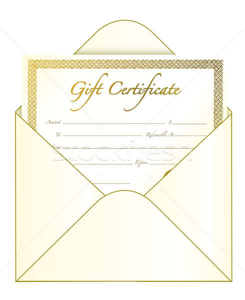 Enveloppe magasin or cadeau Noël [[stock_photo]] © alexmillos