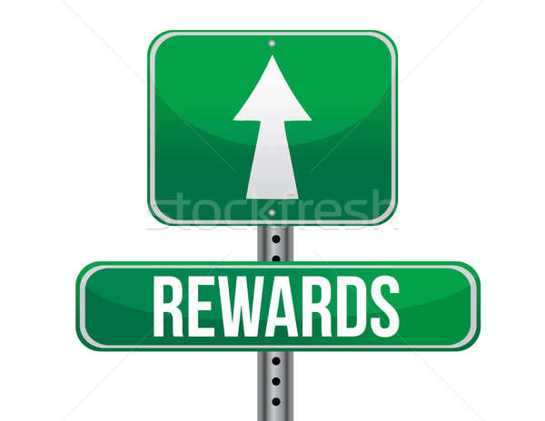 Stock photo: rewards highway sign illustration design over a white background