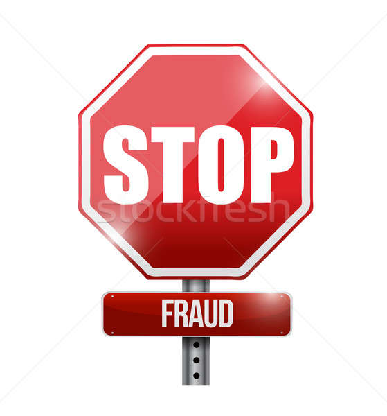 stop fraud road sign illustration design over a white background Stock photo © alexmillos