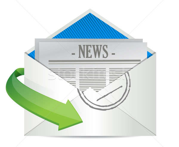 打開 信封 報紙 新聞 網頁 商業照片 © alexmillos