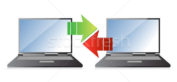 Laptops informação ilustração projeto branco negócio Foto stock © alexmillos