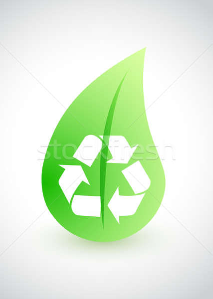 Recycling - environmental conception with leaf Stock photo © alexmillos