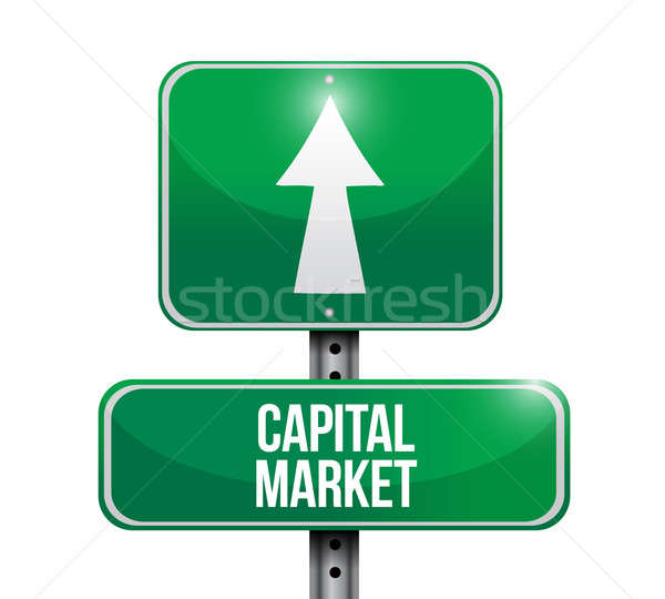 capital market road sign illustrations Stock photo © alexmillos