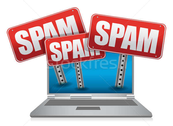 Számítógép spam bannerek fehér üzlet internet Stock fotó © alexmillos