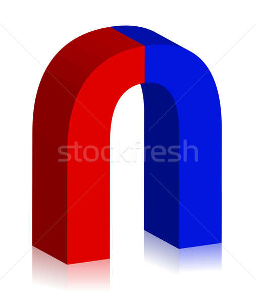 two-colored magnet 3d illustration design Stock photo © alexmillos