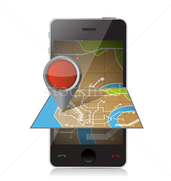 smart phone navigation. mobile gaps illustration design over whi Stock photo © alexmillos