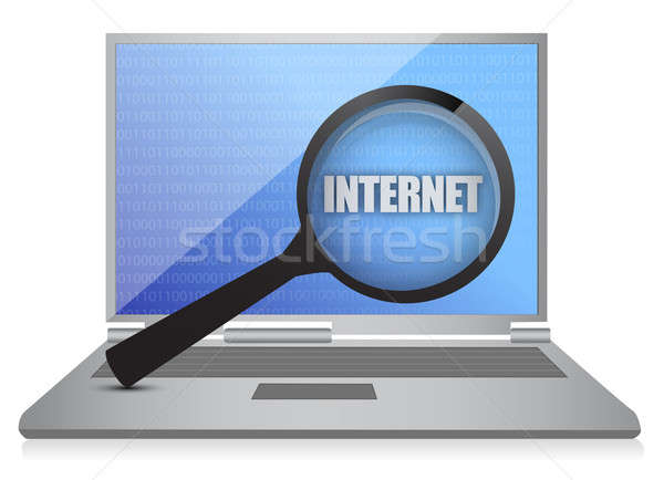 Foto stock: Internet · gráfico · ilustração · projeto · branco · laptop