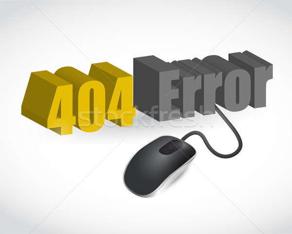 404 error sign and mouse illustration design over white Stock photo © alexmillos