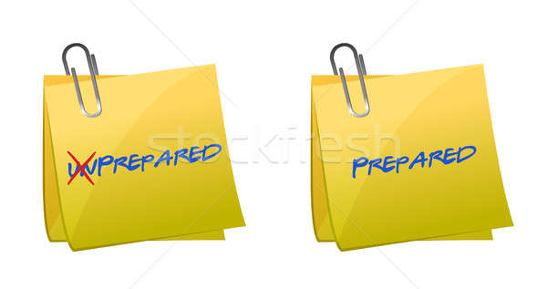 Turning the word Unprepared into Prepared illustration design Stock photo © alexmillos