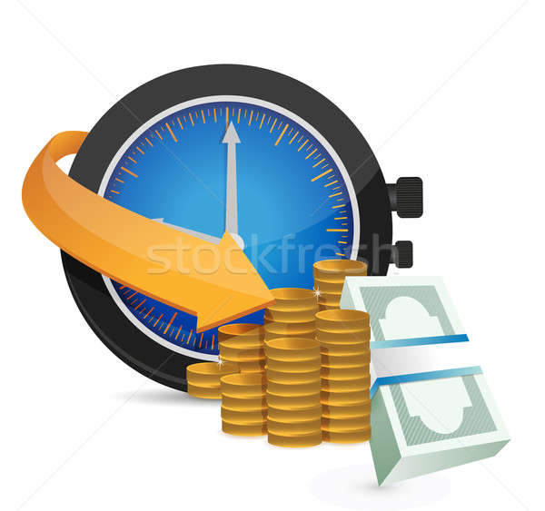 Timpul este bani ilustrare hârtie metal timp piaţă Imagine de stoc © alexmillos
