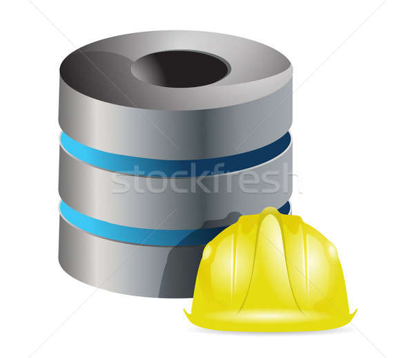 working on server helmet concept illustration design over white Stock photo © alexmillos