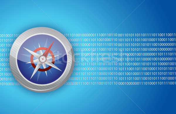 compass internet network guidance illustration binary background Stock photo © alexmillos