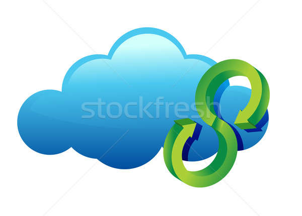 Stock photo: Cycle Cloud glossy icon