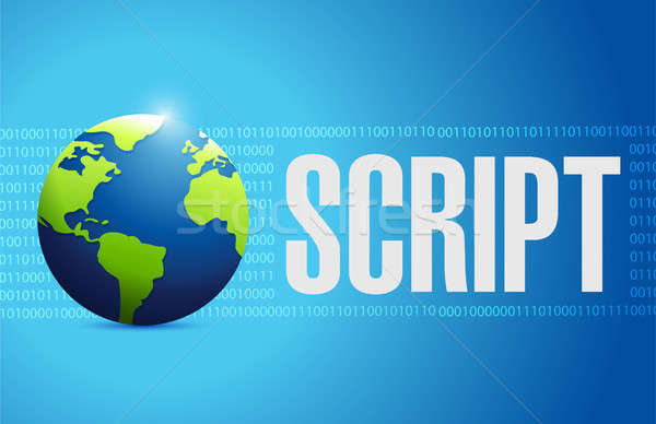 script globe binary sign concept illustration Stock photo © alexmillos