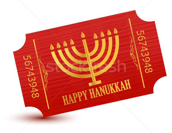 Happy hanukkah event ticket illustration Stock photo © alexmillos