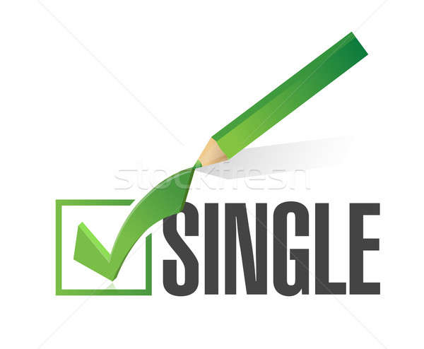 selected single with check mark. illustration design over white Stock photo © alexmillos