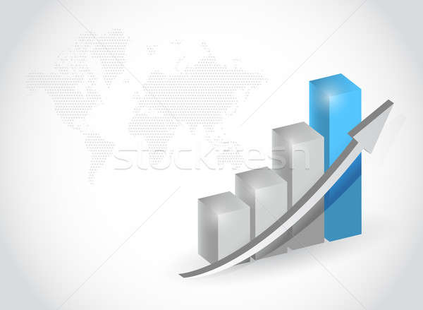 Başarılı iş grafik örnek dizayn dünya haritası bar Stok fotoğraf © alexmillos
