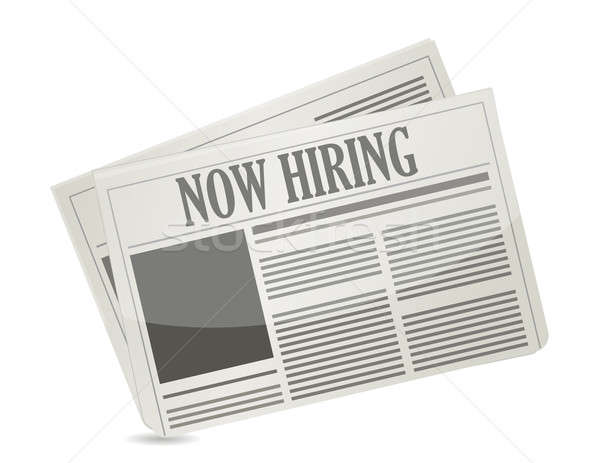 now hiring news illustration graphic design over white Stock photo © alexmillos