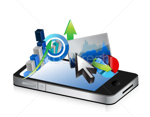 phone Business financial economy concept illustration design ove Stock photo © alexmillos