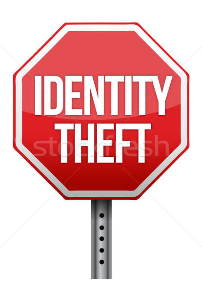 identity theft sign illustration design over white background Stock photo © alexmillos