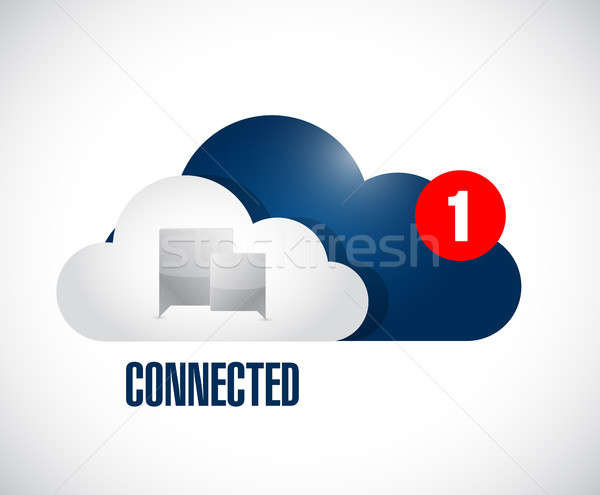 cloud connected communication concept message. Stock photo © alexmillos