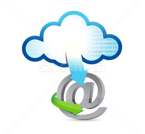 Cloud Computing Zeichen Illustration Design weiß Himmel Stock foto © alexmillos