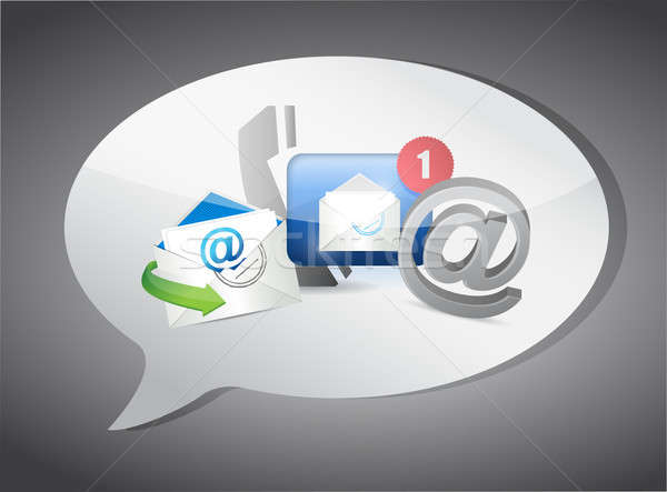 Stock photo: message bubble Contact us concept illustration