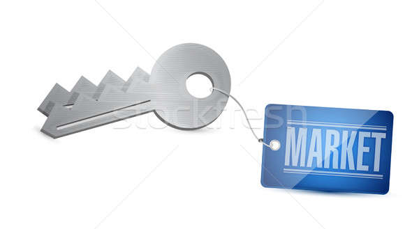 market keys. illustration design over a white background Stock photo © alexmillos