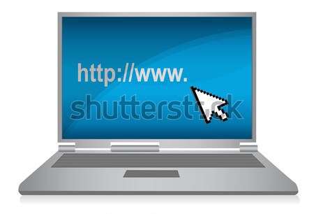 Foto stock: Cursor · computador · mão · internet · tecnologia