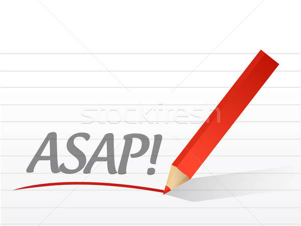Asap written on a white paper Stock photo © alexmillos