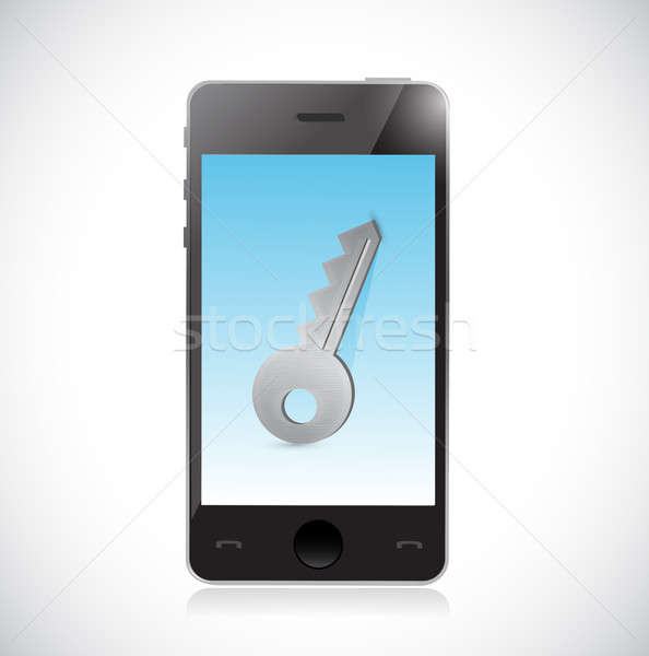 Smartphone key of privacy concept Stock photo © alexmillos