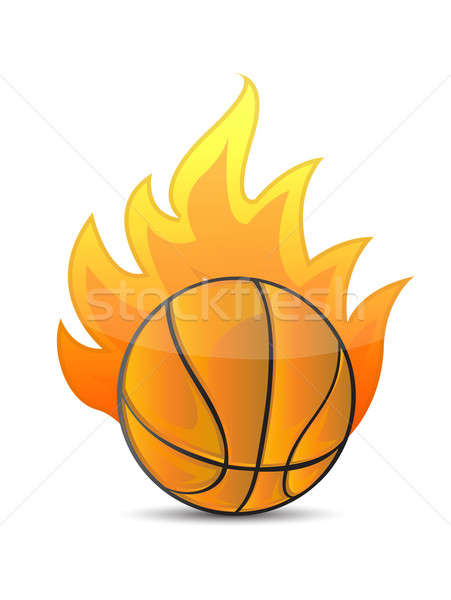 Basketball Ball in fire Stock photo © alexmillos