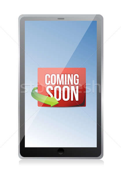 tablet Coming soon message Stock photo © alexmillos