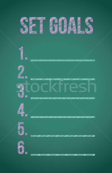 Stock photo: Set Goals on a chalkboard illustration