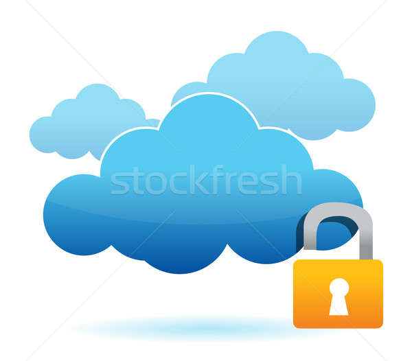 Felhő számítógép nem biztonságos illusztráció terv internet Stock fotó © alexmillos